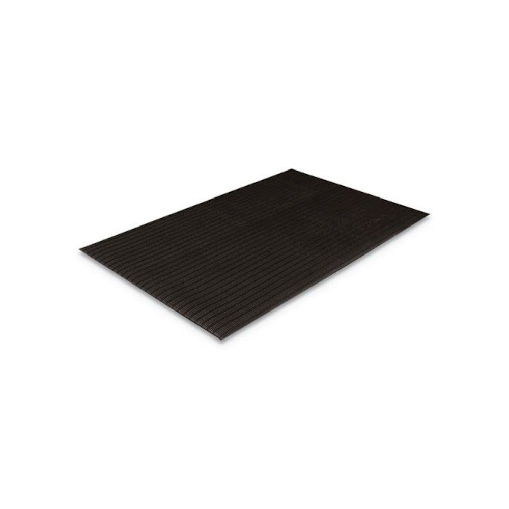 Ribbed Vinyl Anti-Fatigue Mat, Rectangular, Black Ribbed Surface, 36" x 60". Picture 1