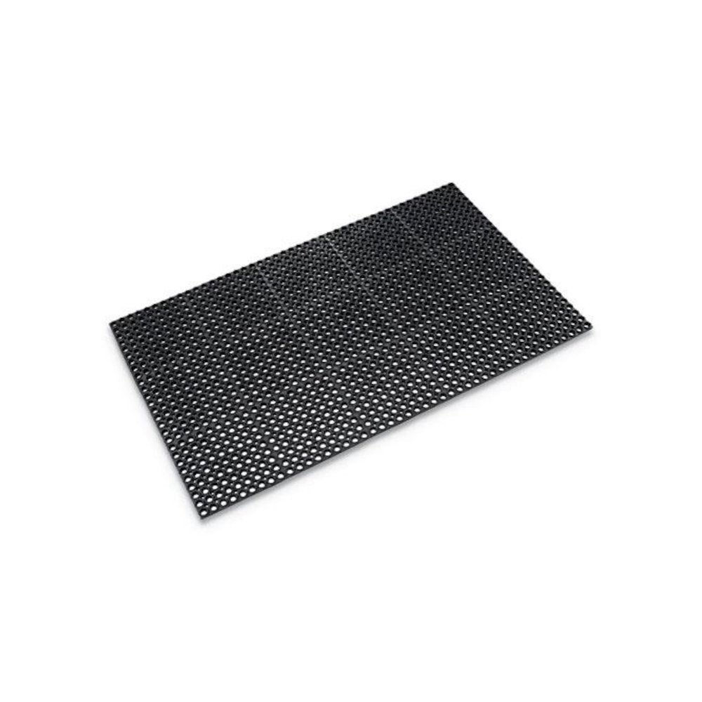Safewalk Heavy-Duty Anti-Fatigue Drainage Mat, 0.88" Thick, 36" x 60", Black Raised Rib Perforated Surface. Picture 1