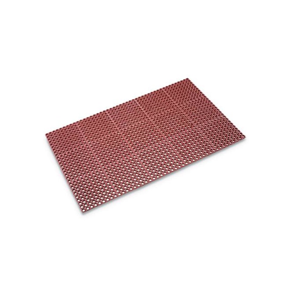 Safewalk Heavy-Duty Anti-Fatigue Drainage Mat, 0.88" Thick, 36" x 60", Terra Cotta Raised Rib Perforated Surface. Picture 1