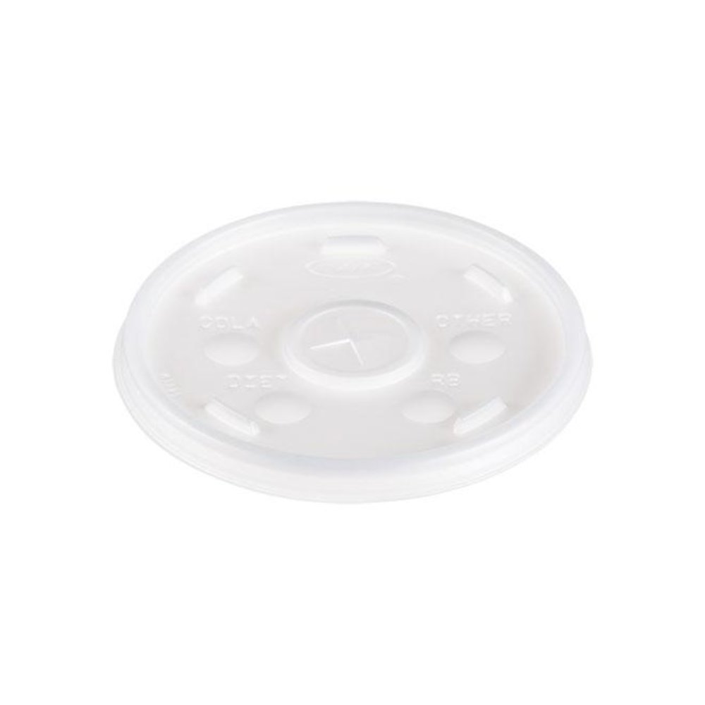 Plastic Lids, Straw-Slot Lid, Fits 12 oz to 24 oz Hot/Cold Foam Cups, Translucent, 100/Pack, 10 Packs/Carton. Picture 1