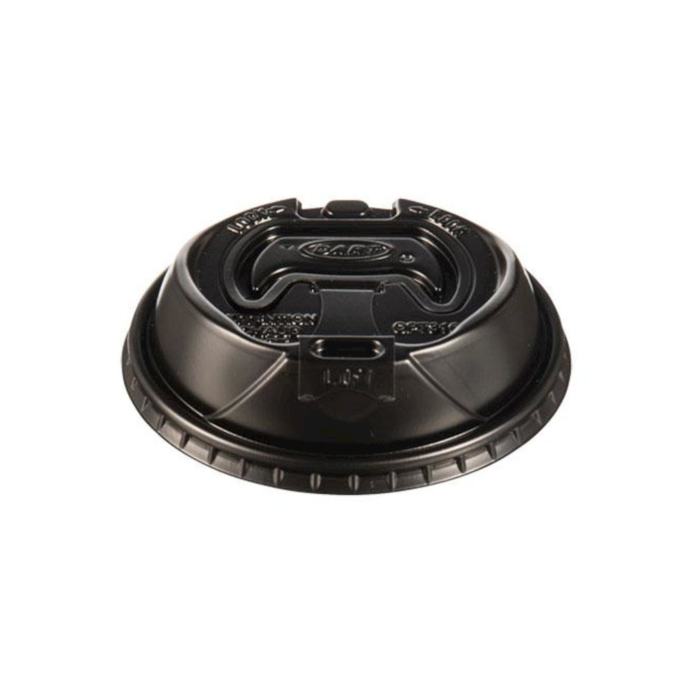 Optima Reclosable Lids for Hot Paper Cups, Fits 10 oz to 24 oz Hot Cups, Plastic, Black, 1,000/Carton. Picture 1