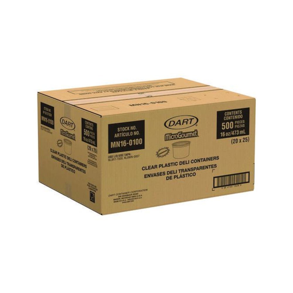 MicroGourmet Food Container, 16 oz, Translucent, Plastic, 50/Pack, 10 Packs/Carton. Picture 4