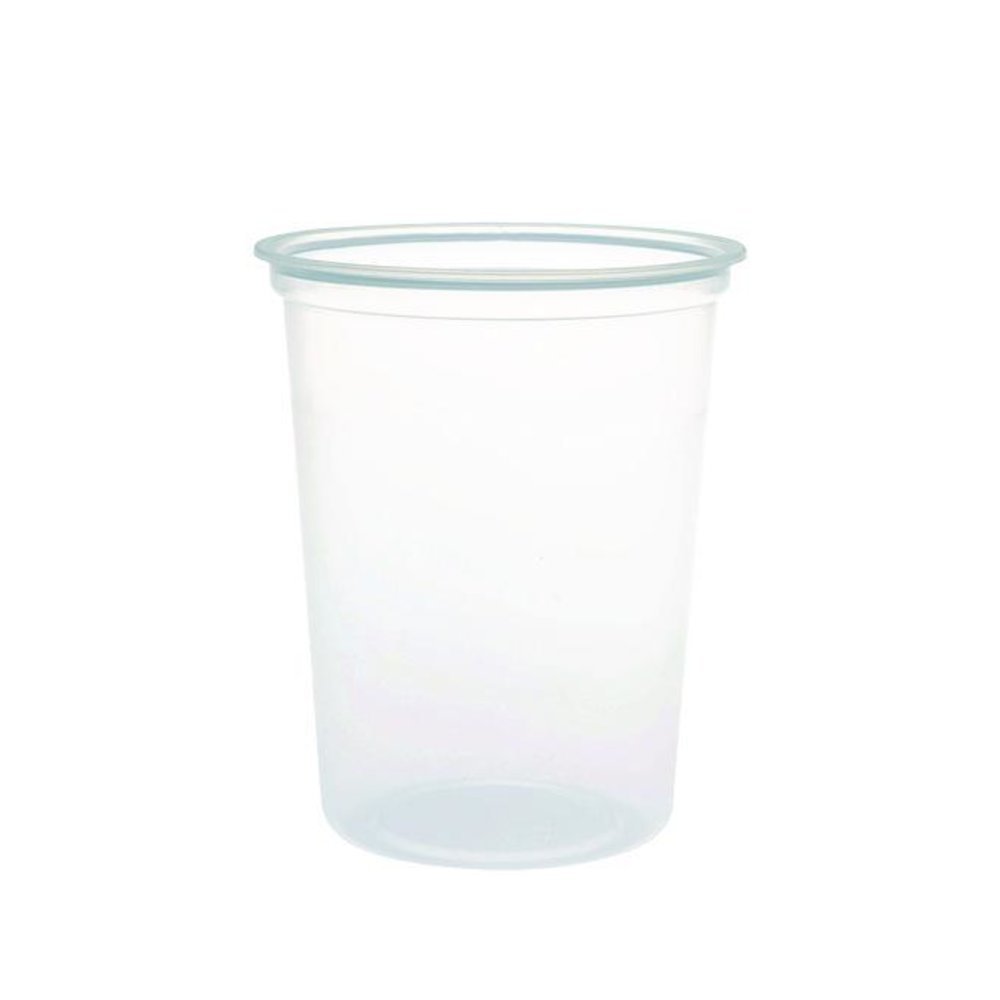 Microgourmet Plastic Deli Container, 32 oz, 4.7" Diameter x 5.7" h, Clear, 500/Carton. Picture 1