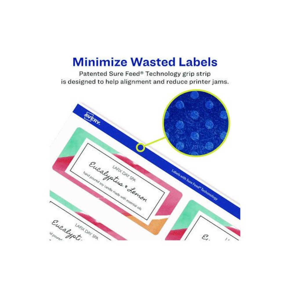 Glossy White Easy Peel Mailing Labels w/ Sure Feed Technology, Laser Printers, 1 x 2.63, White, 30/Sheet, 25 Sheets/Pack. Picture 4