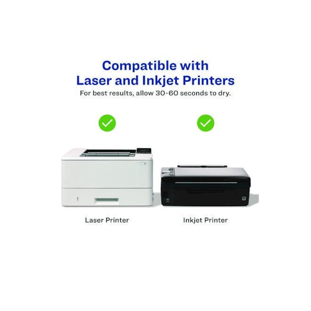 Glossy White Easy Peel Mailing Labels w/ Sure Feed Technology, Laser Printers, 1 x 2.63, White, 30/Sheet, 25 Sheets/Pack. Picture 8