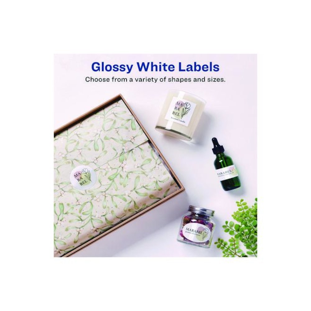 Glossy White Easy Peel Mailing Labels w/ Sure Feed Technology, Laser Printers, 1 x 2.63, White, 30/Sheet, 25 Sheets/Pack. Picture 10