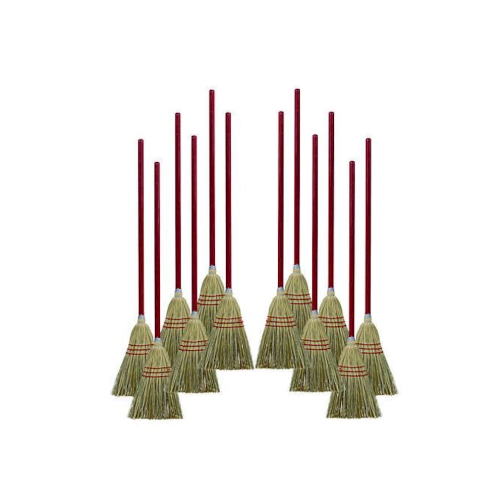 Corn/Fiber Brooms, Corn/Synthetic Fiber Bristles, 36" Overall Length, Gray/Natural, 12/Carton. Picture 1