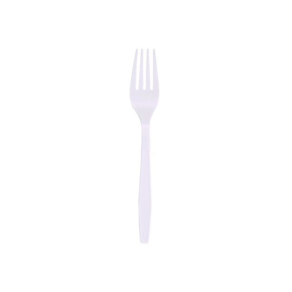 Heavyweight Polypropylene Cutlery, Fork, Plastic, White, 1,000/Carton. Picture 2