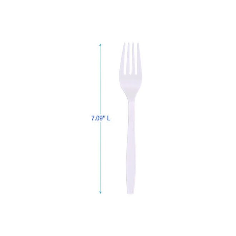 Heavyweight Polypropylene Cutlery, Fork, Plastic, White, 1,000/Carton. Picture 3