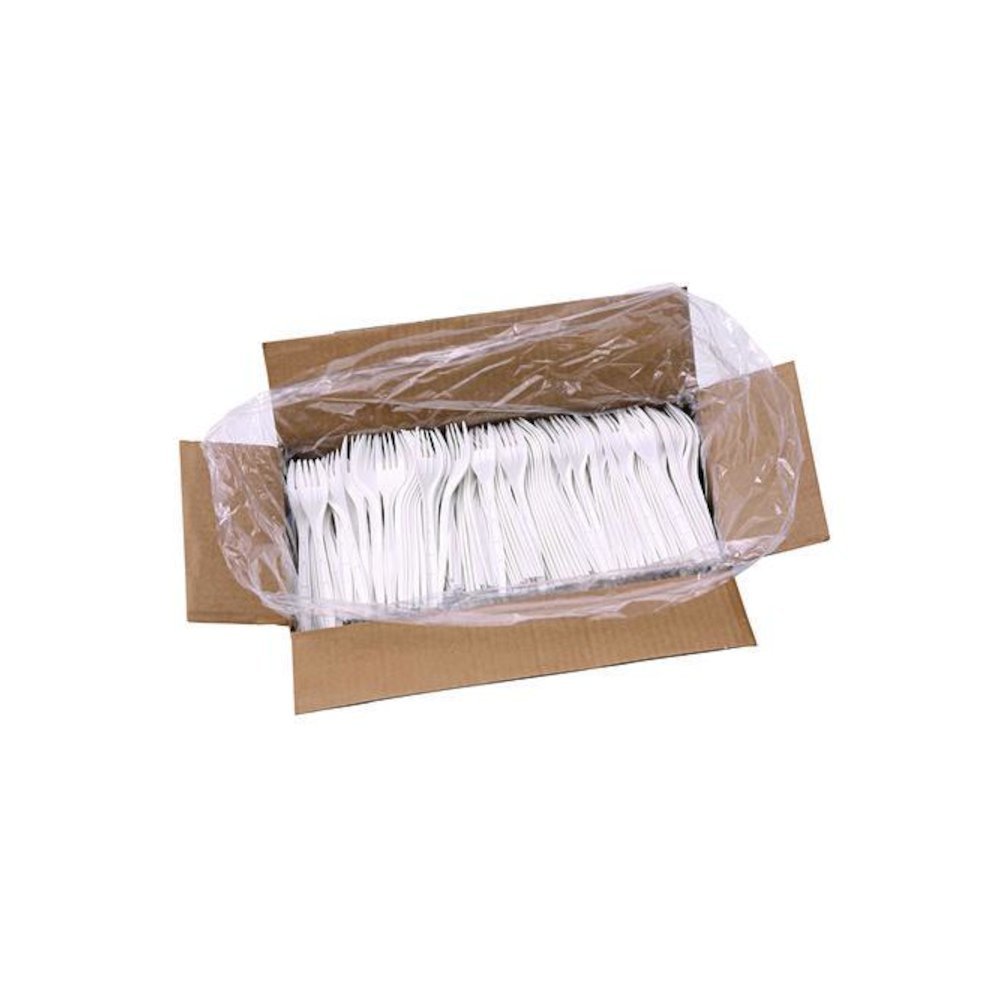 Heavyweight Polypropylene Cutlery, Fork, Plastic, White, 1,000/Carton. Picture 6