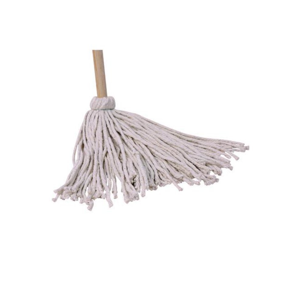 Cotton Deck Mop, #16 White Cotton Head, 50" Wood Handle, 12/Carton. Picture 9