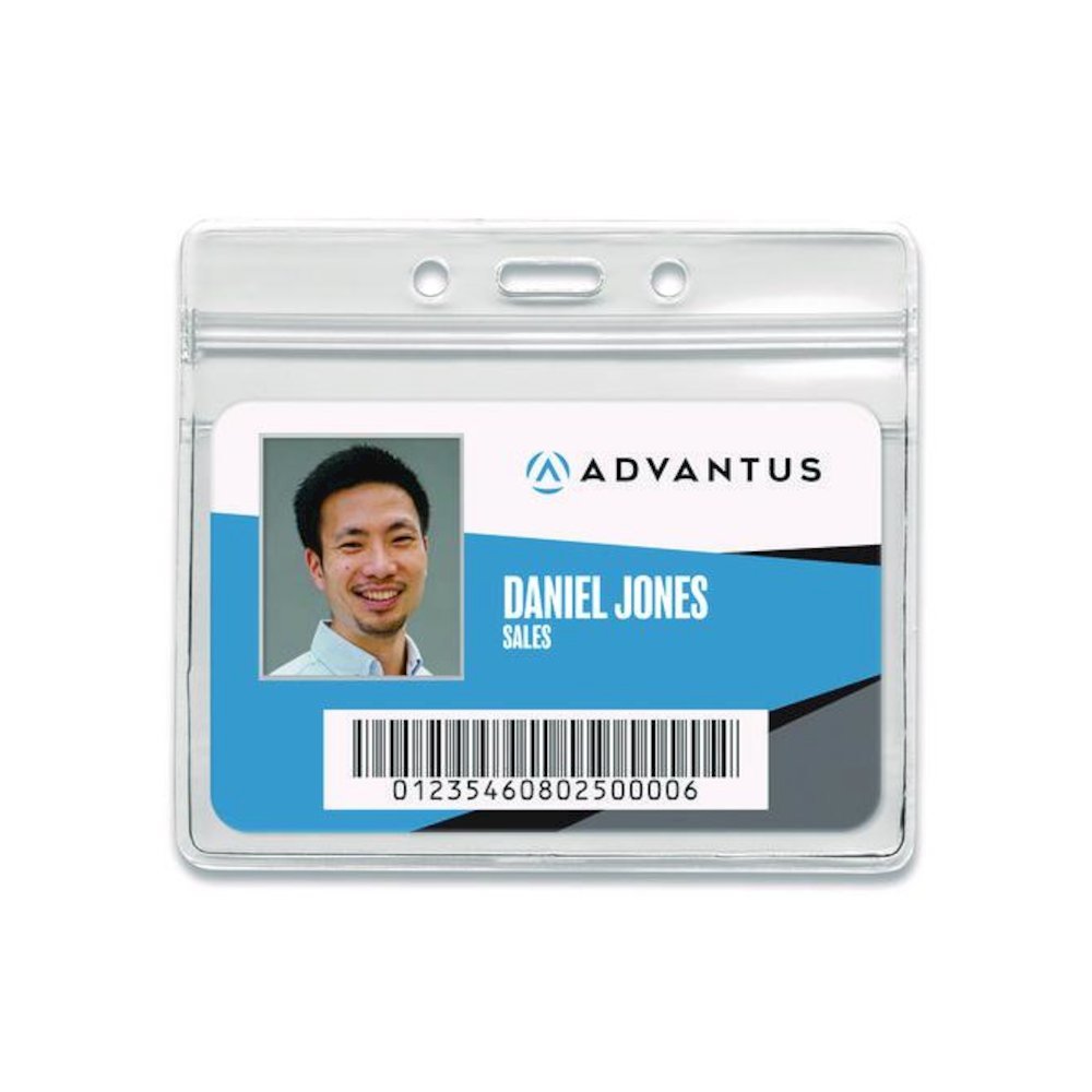 ID Badge Holder, Clear, 2.25 x 3.5 Insert, 50/Pack. Picture 4