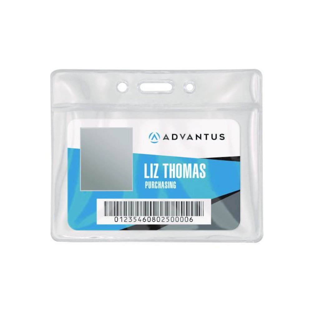 ID Badge Holder, Clear, 2.25 x 3.5 Insert, 50/Pack. Picture 2
