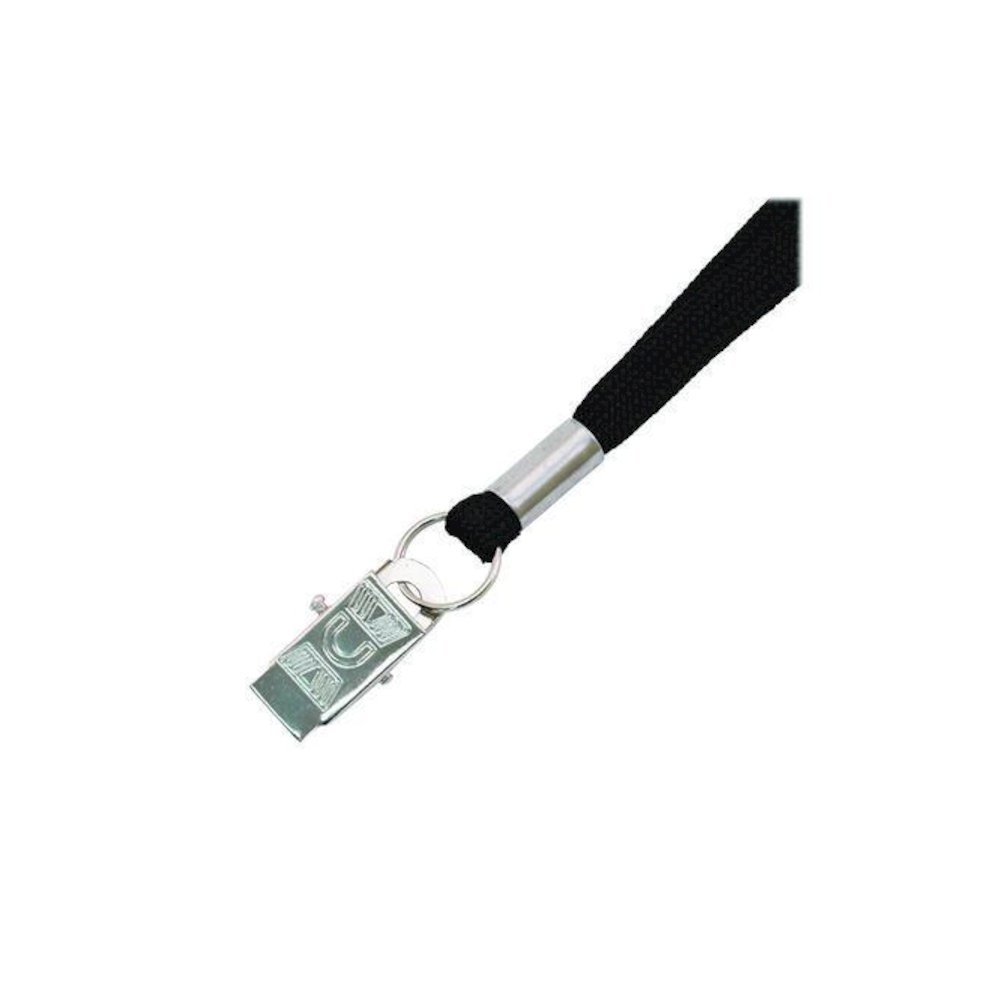 Metal Flat Clip Lanyard, 36" Long, Black, 100/Pack. Picture 2