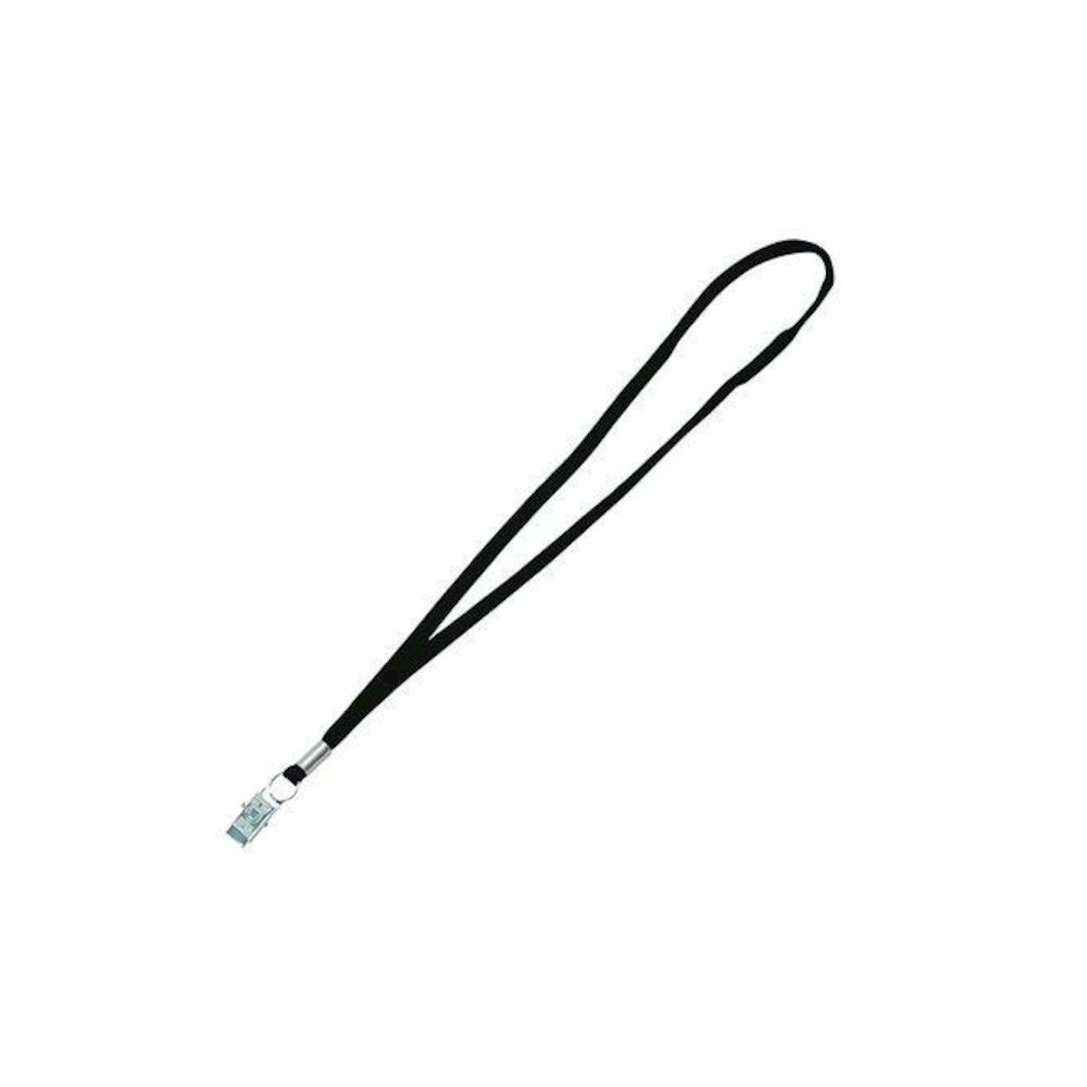 Metal Flat Clip Lanyard, 36" Long, Black, 100/Pack. Picture 1