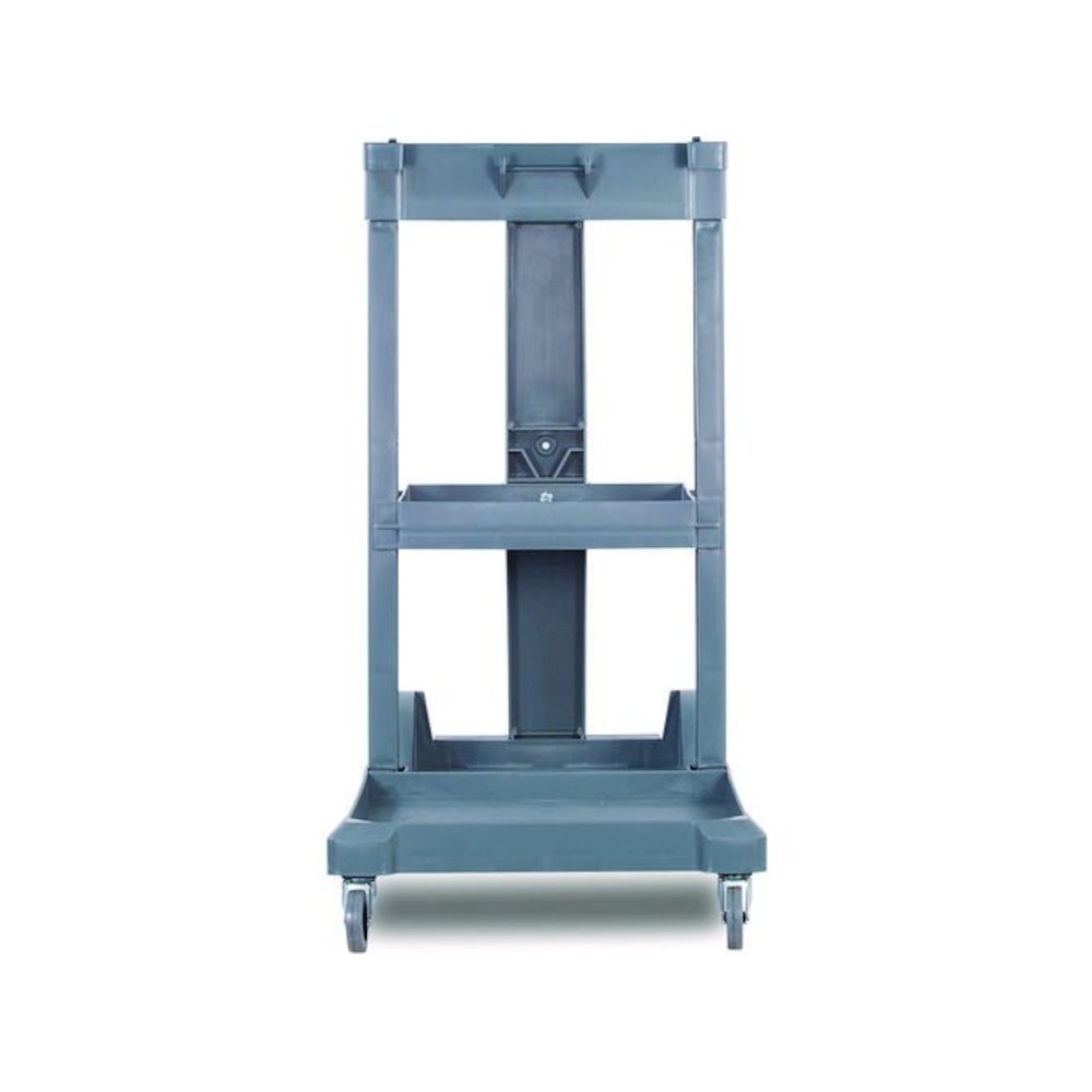 Janitor's Cart, Plastic, 4 Shelves, 1 Bin, 19" x 45" x 39", Gray. Picture 5