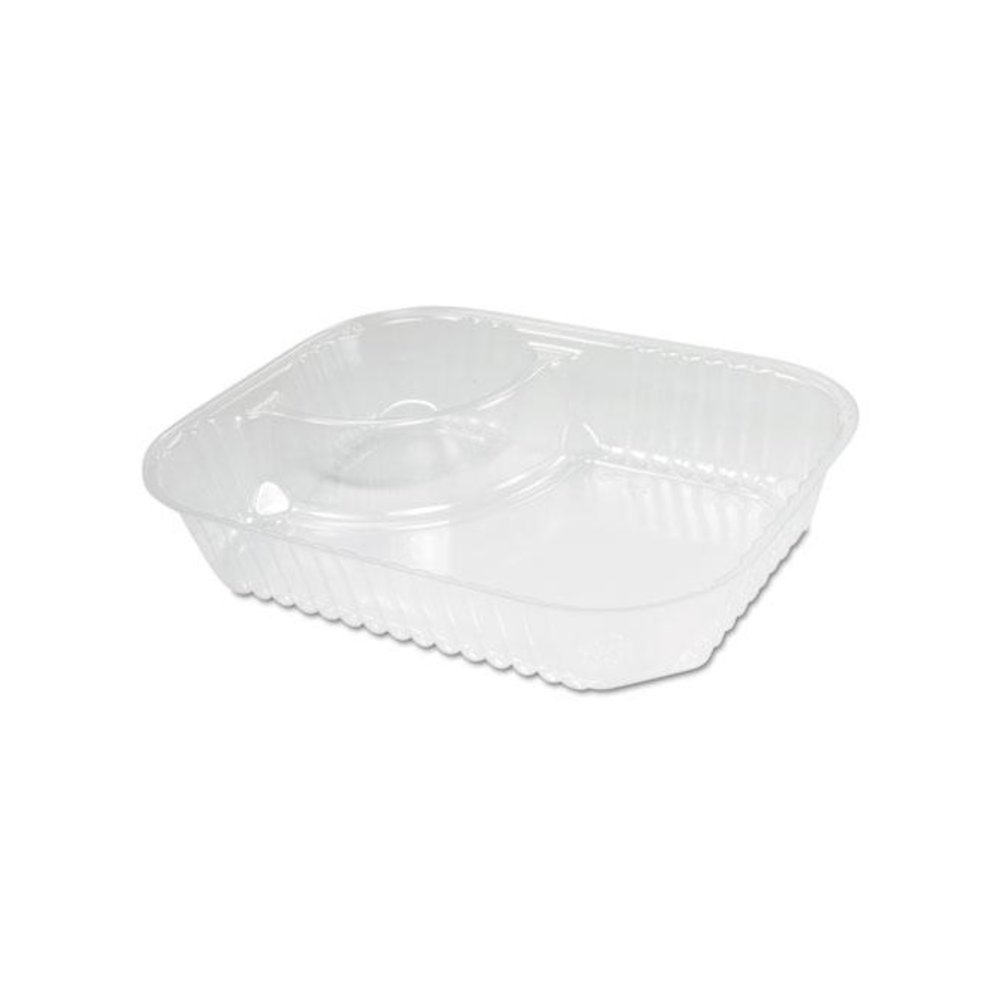 ClearPac Large Nacho Tray, 2 Compartments, 3.3 oz, 6.2 x 6.2 x 1.6, Clear, Plastic, 500/Carton. Picture 1