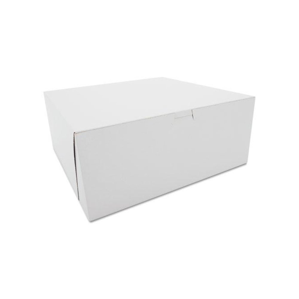 White One-Piece Non-Window Bakery Boxes, 12 x 12 x 5, White, Paper, 100/Carton. Picture 1
