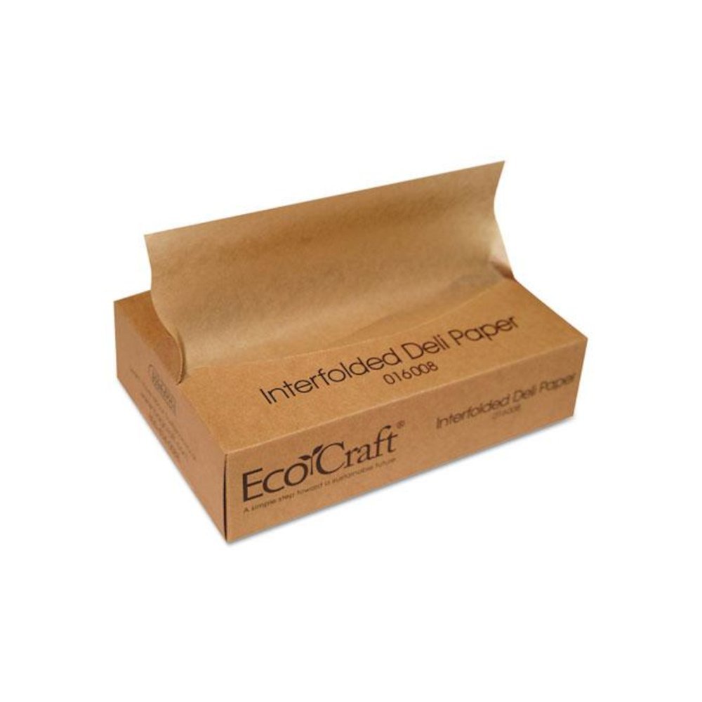 EcoCraft Interfolded Soy Wax Deli Sheets, 8 x 10 3/4, 500/Box, 12 Boxes/Carton. Picture 1