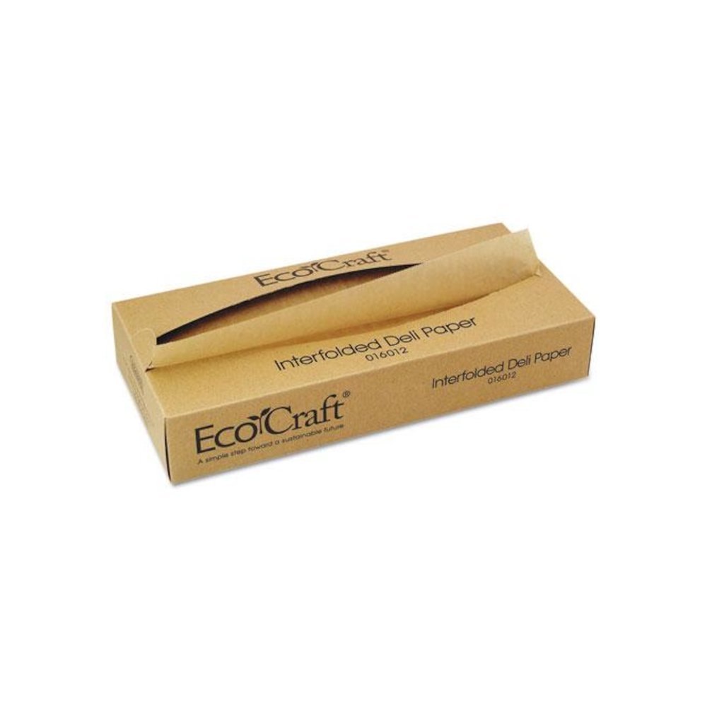 EcoCraft Interfolded Soy Wax Deli Sheets, 12 x 10 3/4, 500/Box, 12 Boxes/Carton. Picture 1