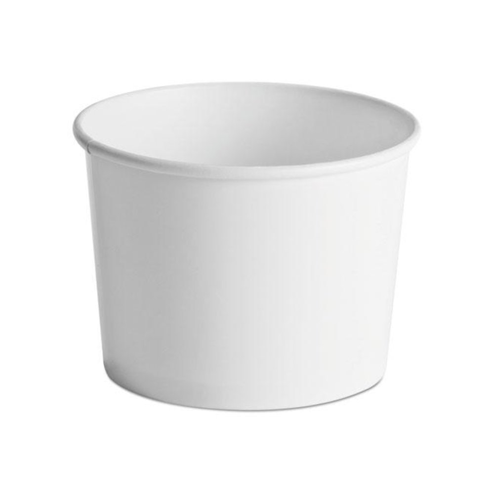 Paper Food Containers, 64oz, White, 25/Pack, 10 Packs/Carton. Picture 1