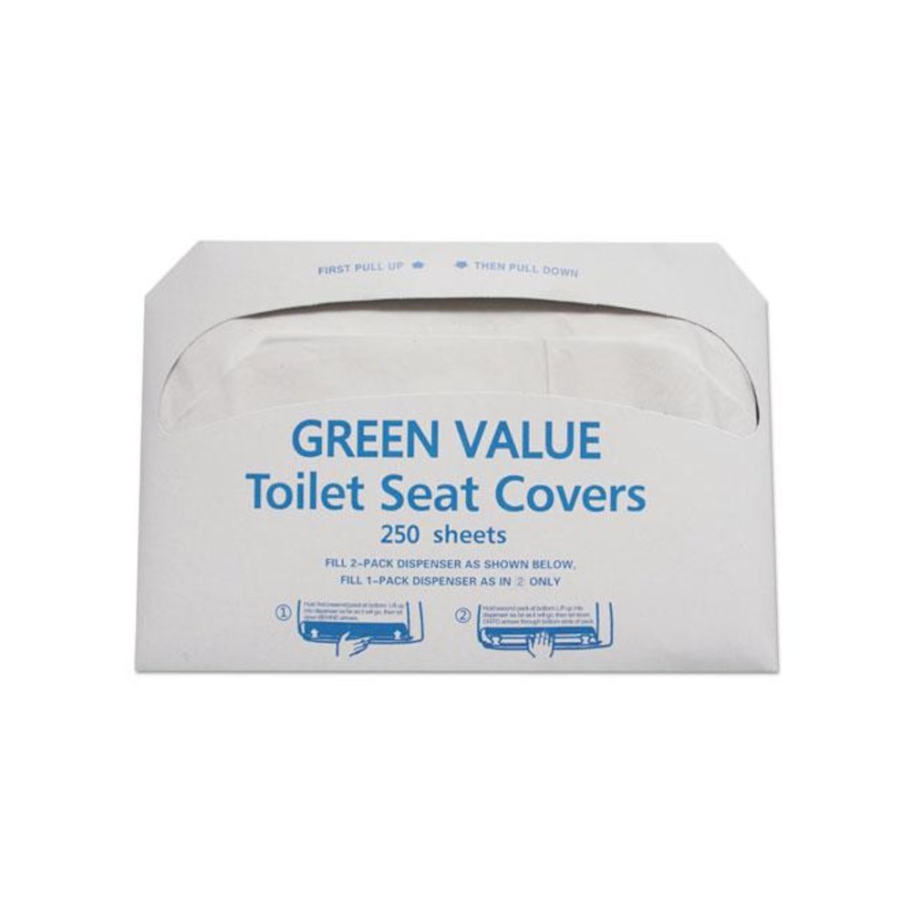 Half-Fold Toilet Seat Covers, 14.75 x 16.5, White, 5,000/Carton. Picture 1