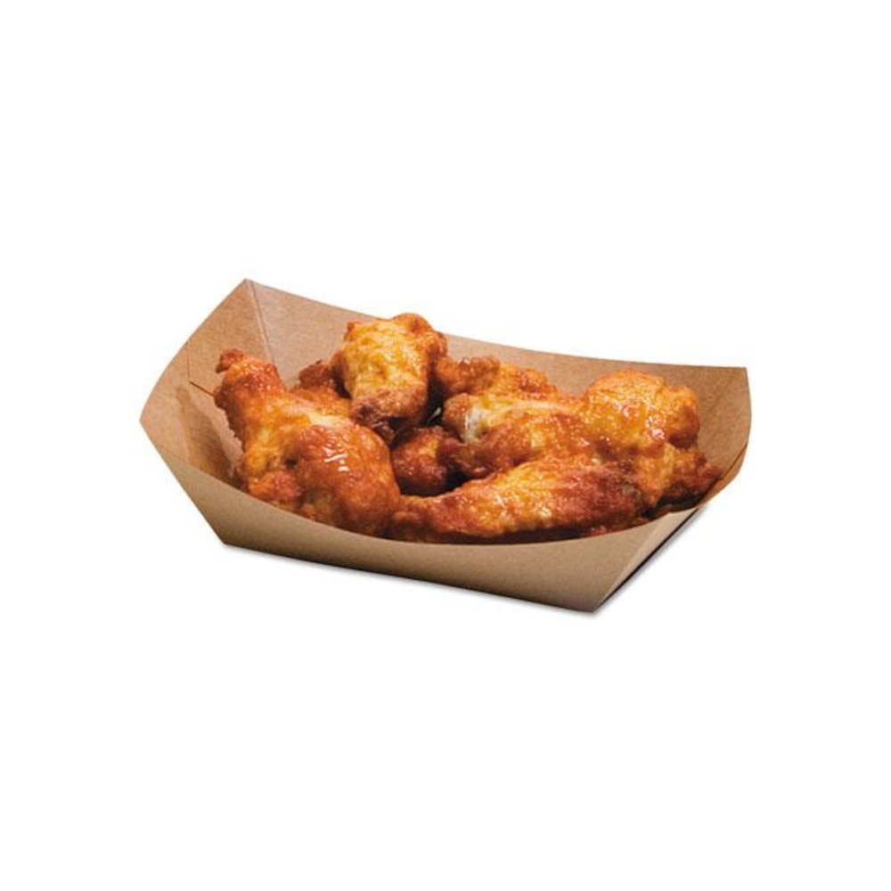 EcoCraft Food Trays, 2 lb, Natural, Paper, 1000/Carton. Picture 1