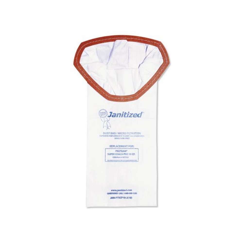Vacuum Filter Bags Designed to Fit ProTeam Super Coach Pro 10, 100/Carton. Picture 1