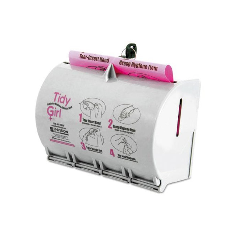 Plastic Feminine Hygiene Disposal Bag Dispenser, Gray. Picture 2