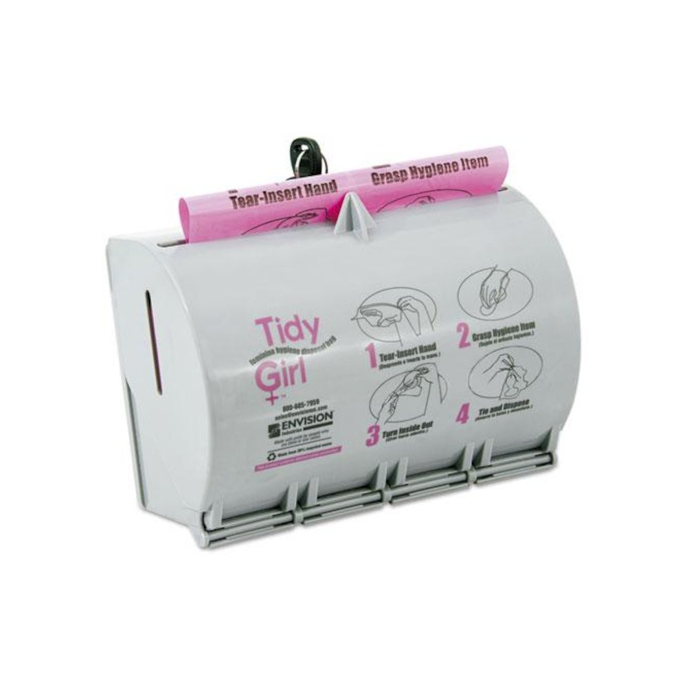 Plastic Feminine Hygiene Disposal Bag Dispenser, Gray. Picture 3