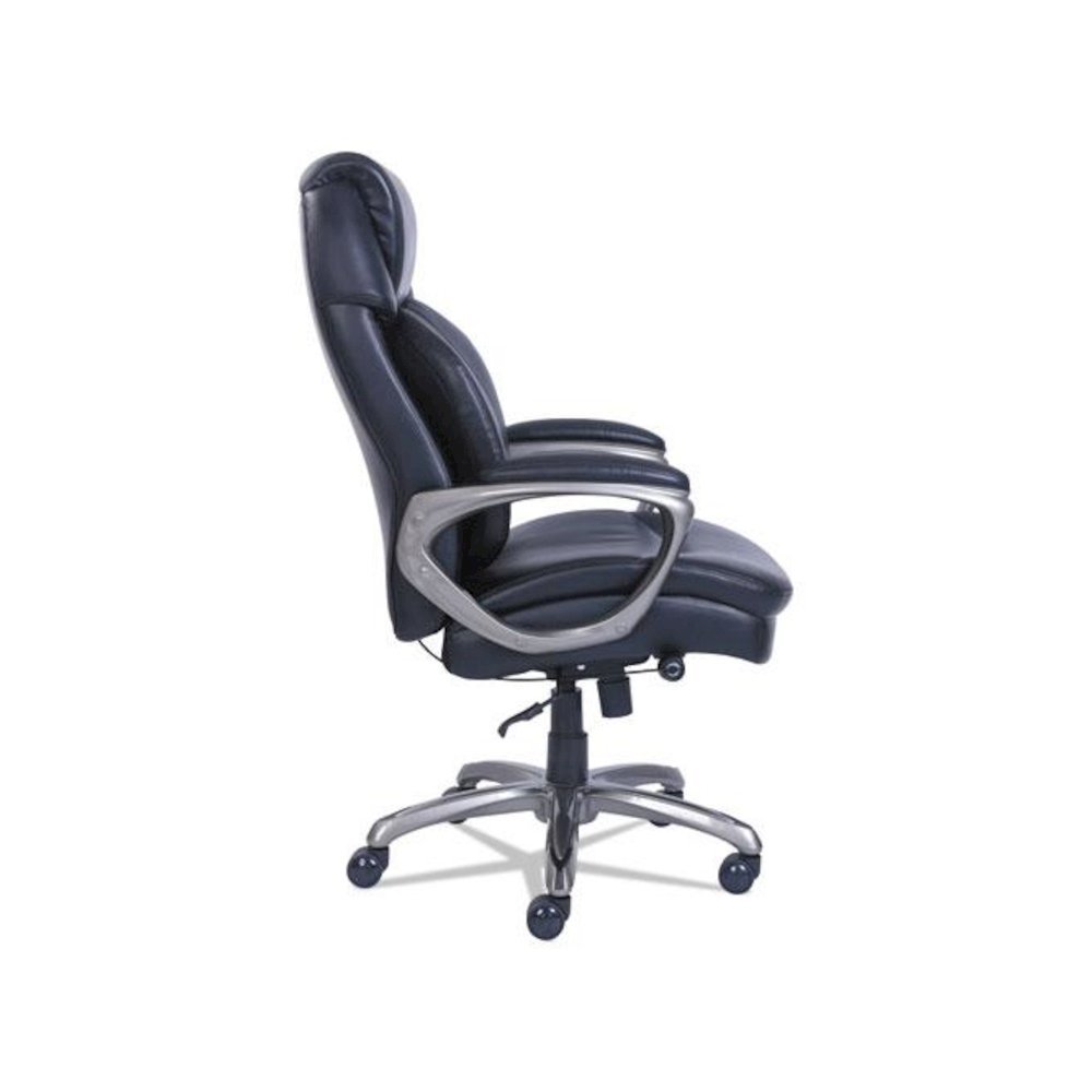 Cosset High-Back Executive Chair, Supports Up to 275 lb, 18.75" to 21.75" Seat Height, Black Seat/Back, Slate Base. Picture 5