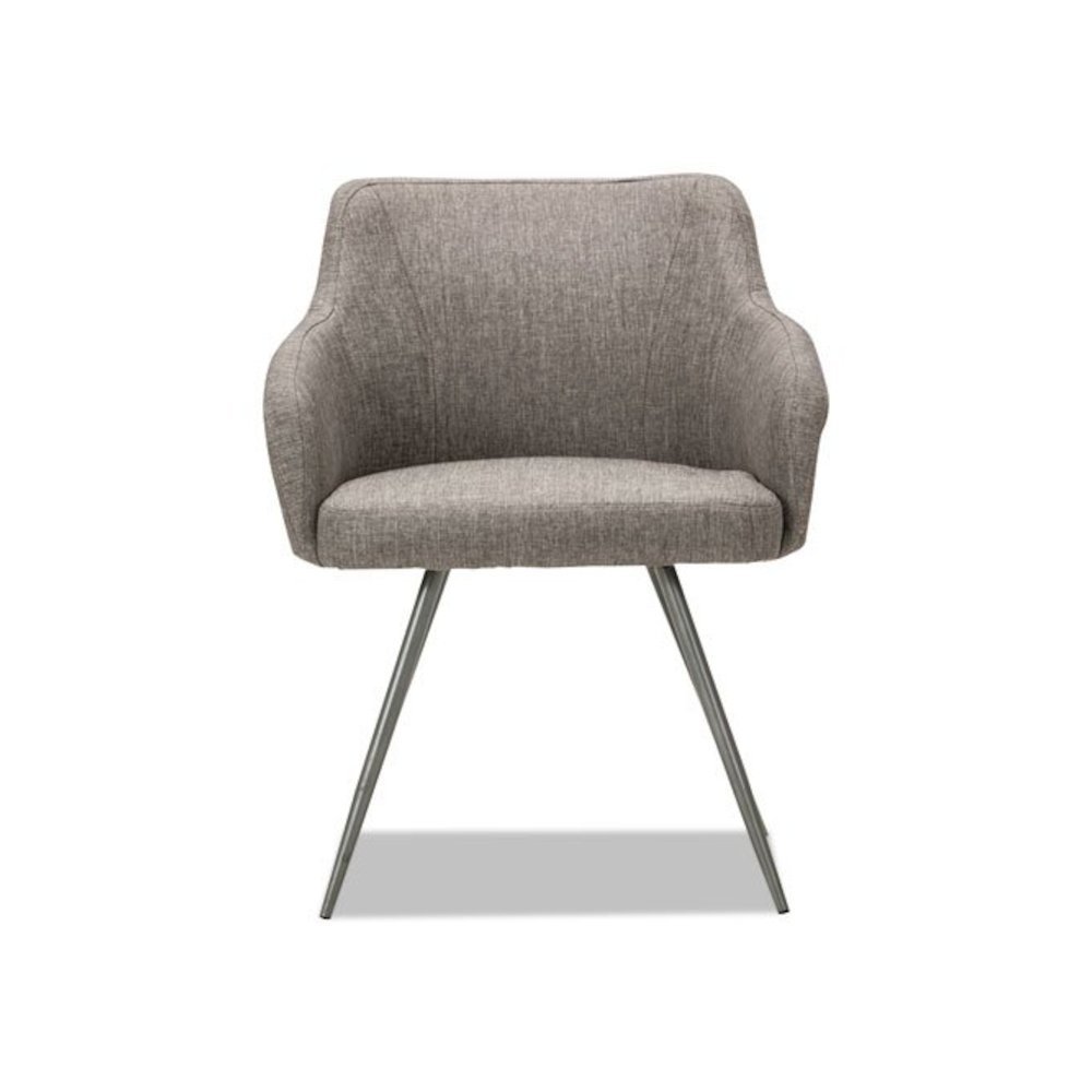 Alera Captain Series Guest Chair, 23.8" x 24.6" x 30.1", Gray Tweed Seat, Gray Tweed Back, Chrome Base. Picture 2