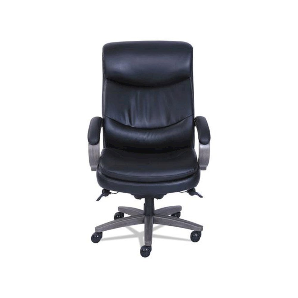 Woodbury Big/Tall Executive Chair, Supports Up to 400 lb, 20.25" to 23.25" Seat Height, Black Seat/Back, Weathered Gray Base. Picture 2