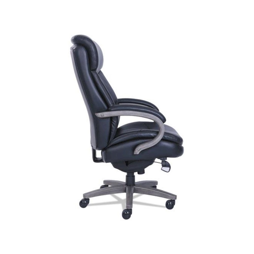 Woodbury Big/Tall Executive Chair, Supports Up to 400 lb, 20.25" to 23.25" Seat Height, Black Seat/Back, Weathered Gray Base. Picture 3