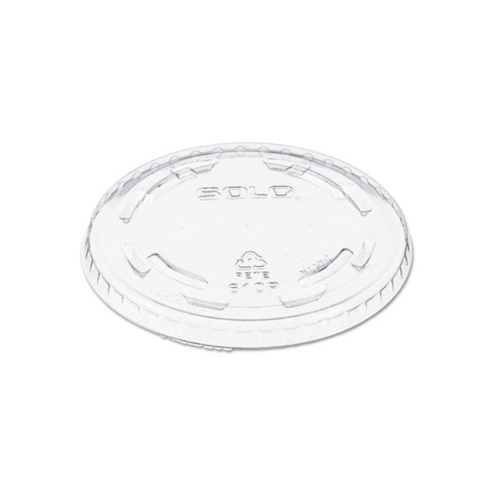 Polystyrene Plastic Flat Straw-Slot Cold Cup Lids, For 9-10oz Cups,Clear,1000/CT. Picture 1