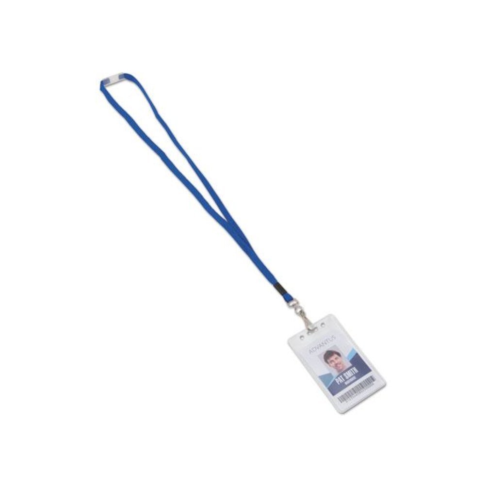 Breakaway Lanyards, Metal J-Hook Fastener, Blue. Picture 1