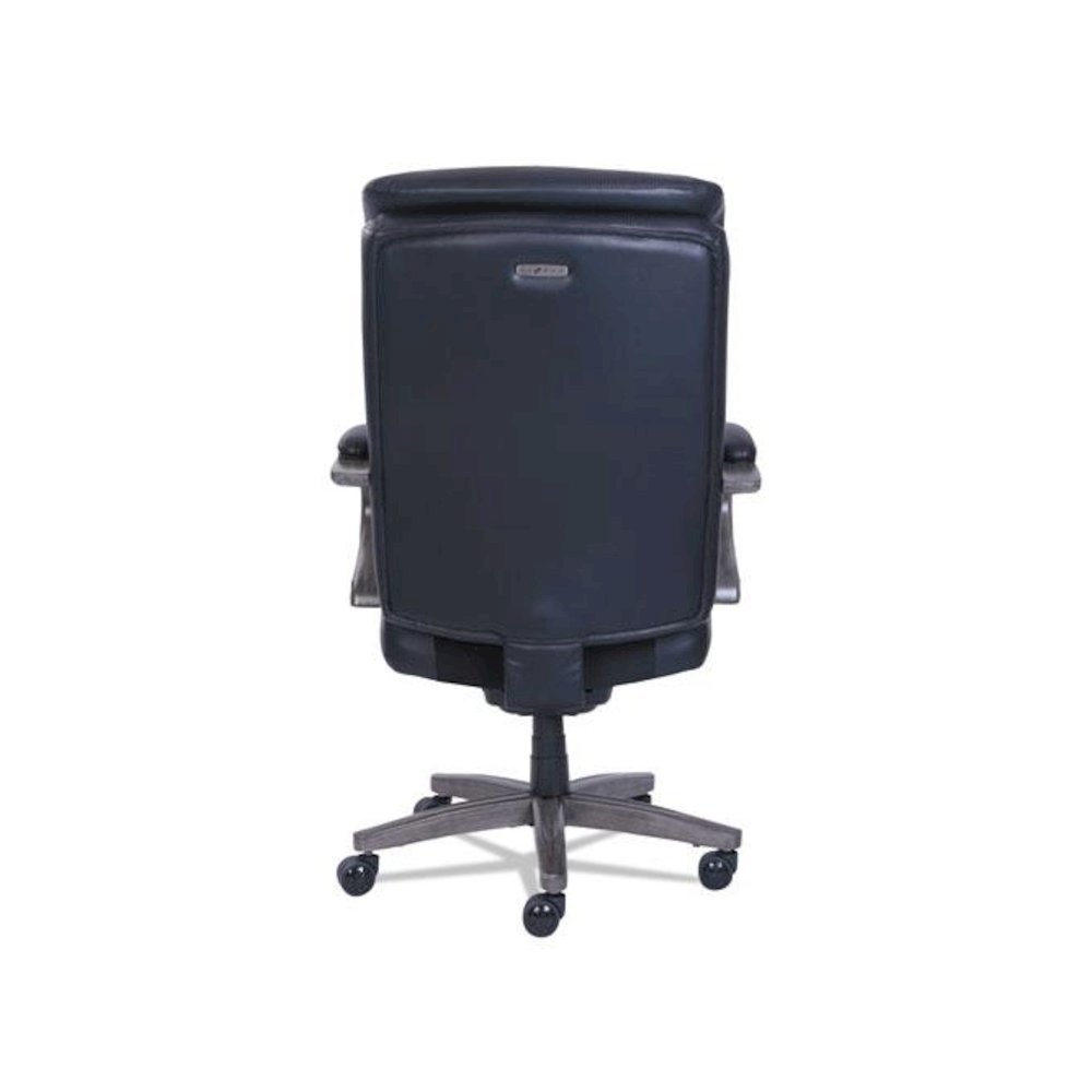 Woodbury High-Back Executive Chair, Supports Up to 300 lb, 20.25" to 23.25" Seat Height, Black Seat/Back, Weathered Gray Base. Picture 4