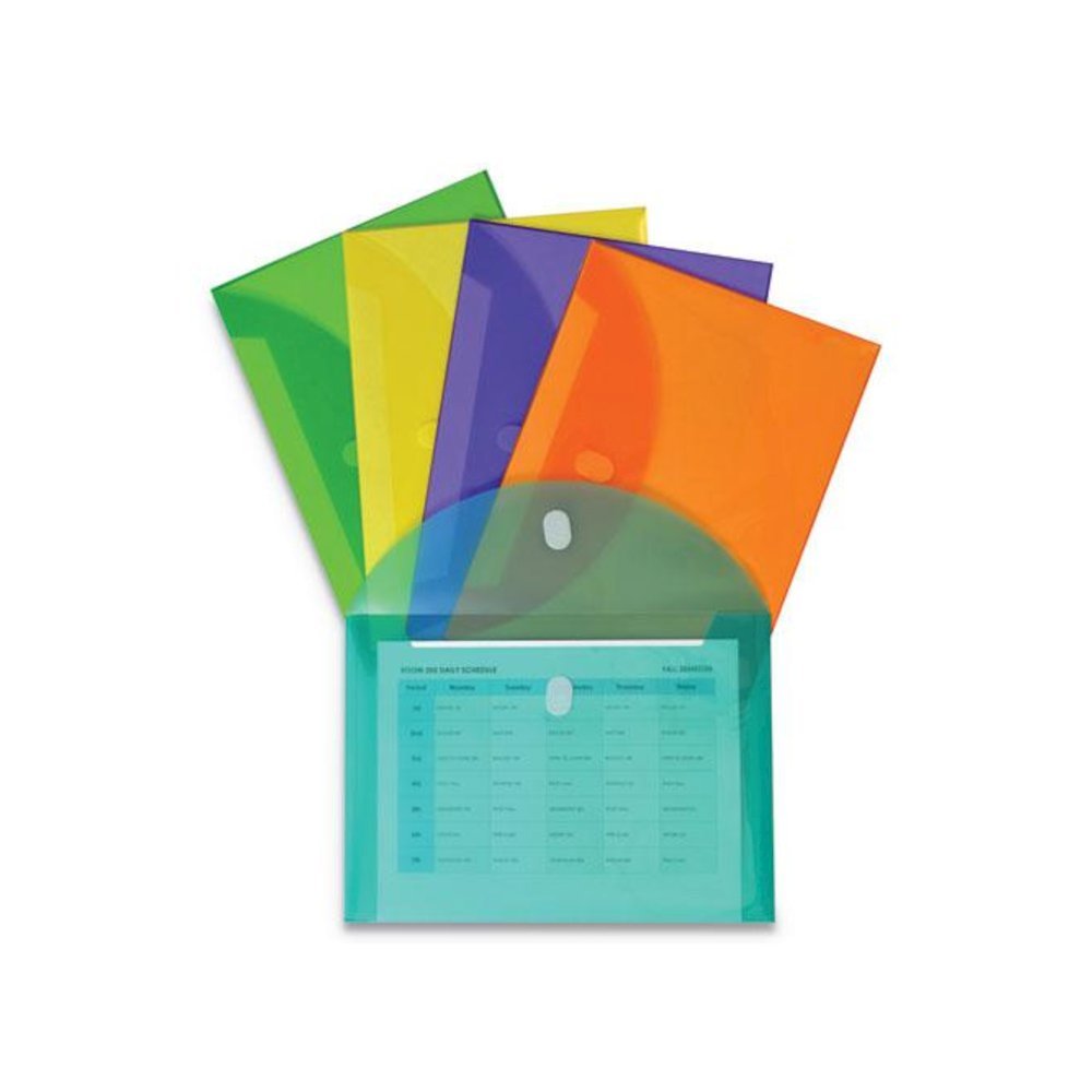 Reusable Poly Envelope, Hook/Loop Closure, 8.5 x 11, Assorted Colors, 10/Pack. Picture 2
