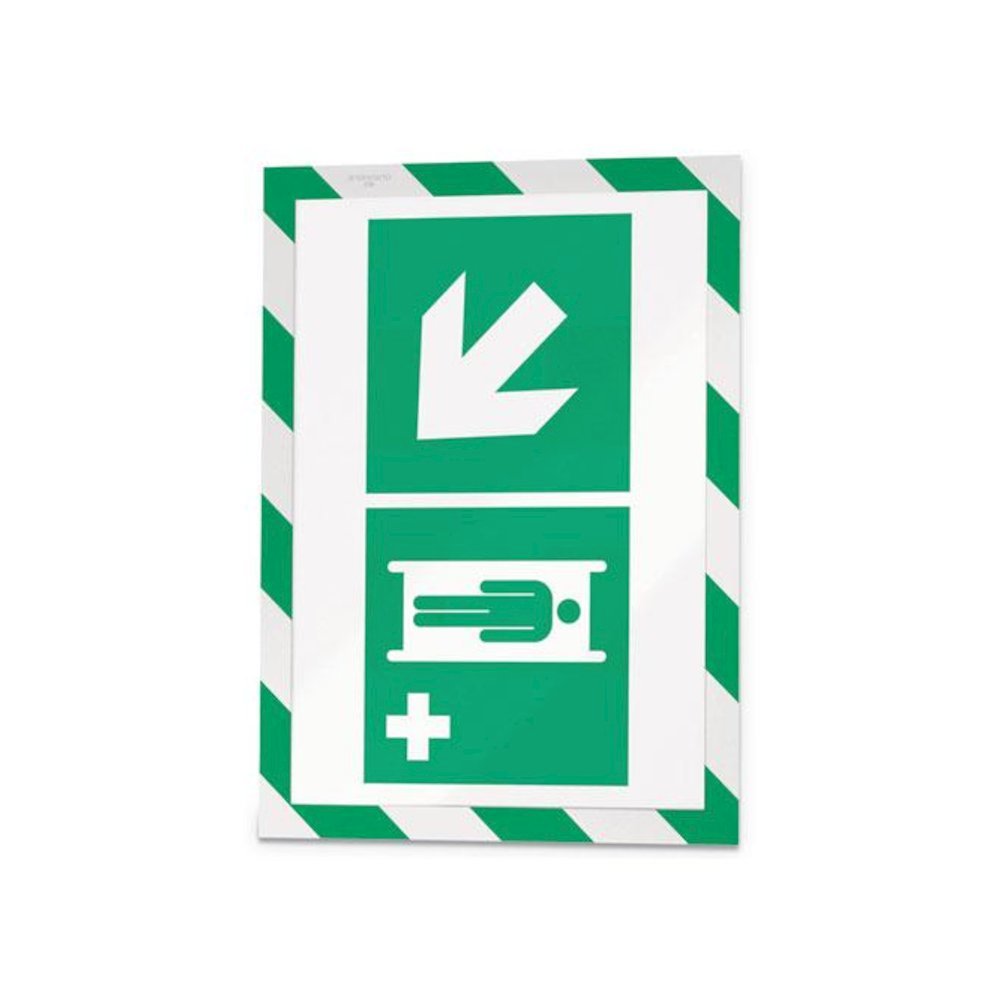 DURAFRAME Security Magnetic Sign Holder, 8.5 x 11, Green/White Frame, 2/Pack. Picture 2