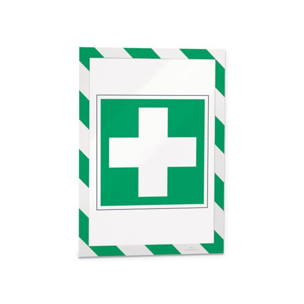 DURAFRAME Security Magnetic Sign Holder, 8.5 x 11, Green/White Frame, 2/Pack. Picture 3
