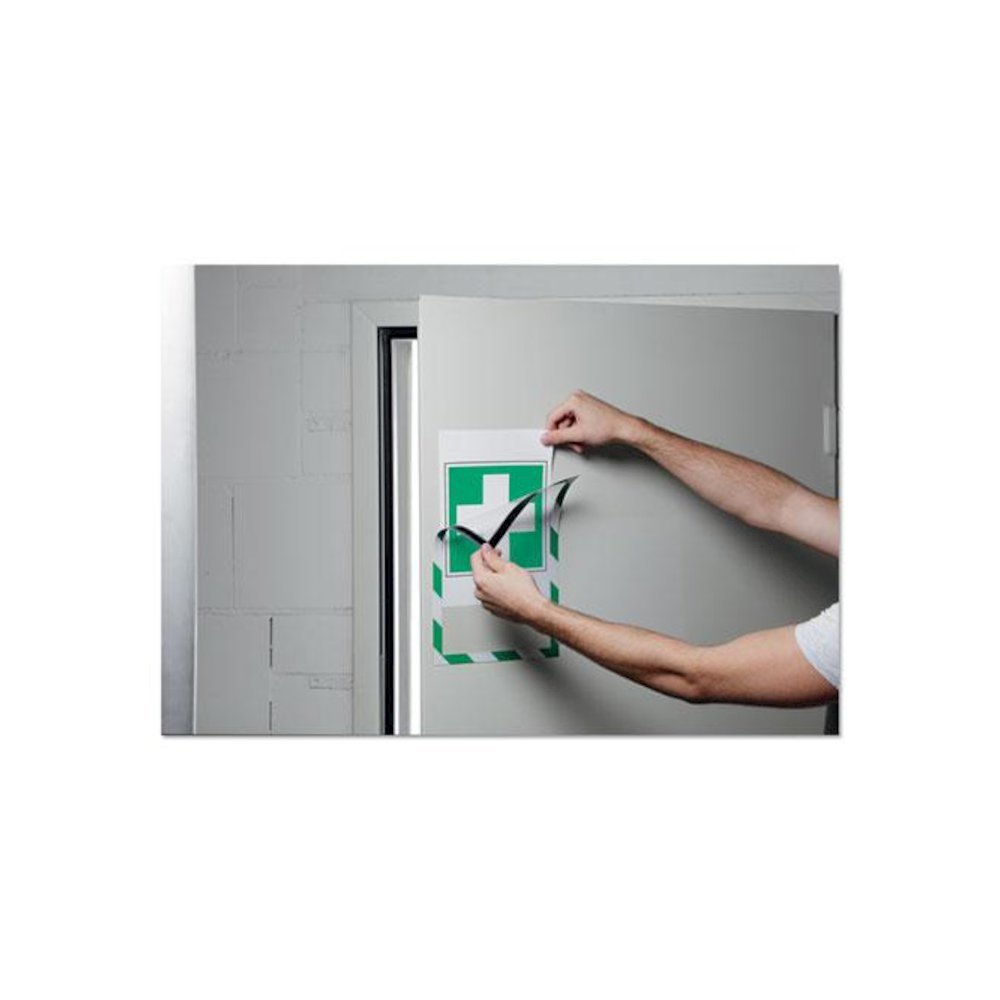 DURAFRAME Security Magnetic Sign Holder, 8.5 x 11, Green/White Frame, 2/Pack. Picture 6