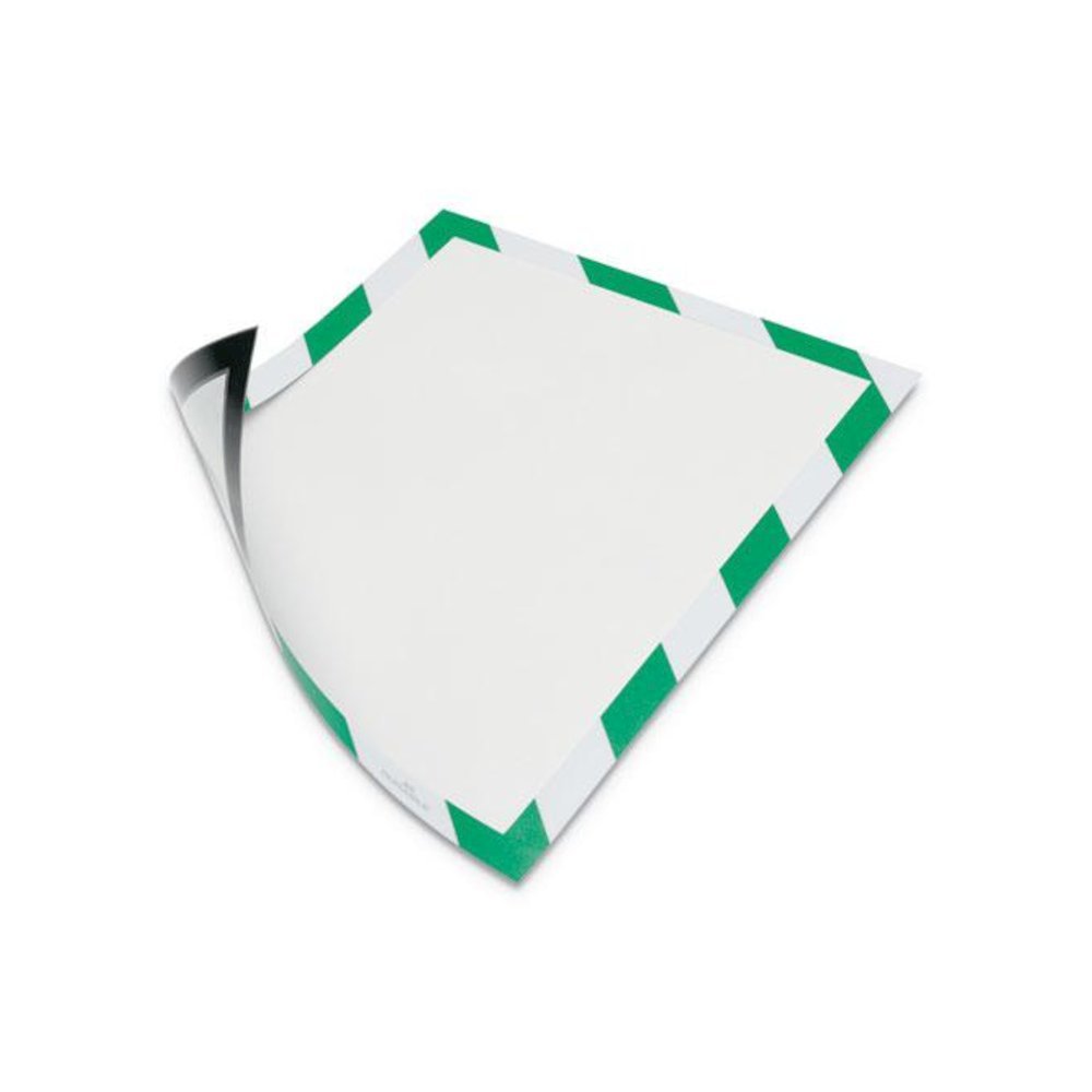 DURAFRAME Security Magnetic Sign Holder, 8.5 x 11, Green/White Frame, 2/Pack. Picture 1