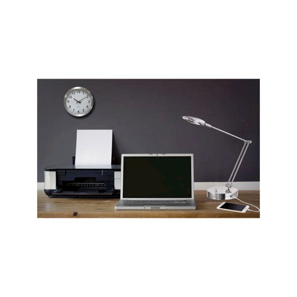 Adjustable LED Task Lamp with USB Port, 11w x 6.25d x 26h, Brushed Nickel. Picture 3