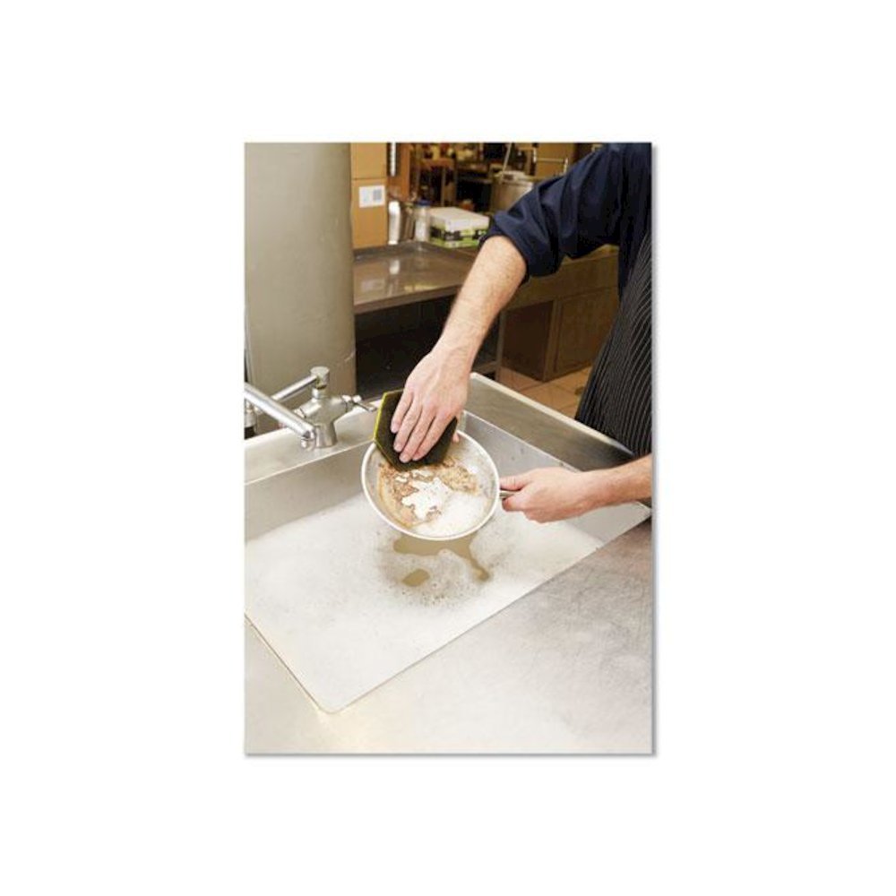 Dual Purpose Scour Pad, 5" x 5", Gray/Yellow, 15/Carton. Picture 5