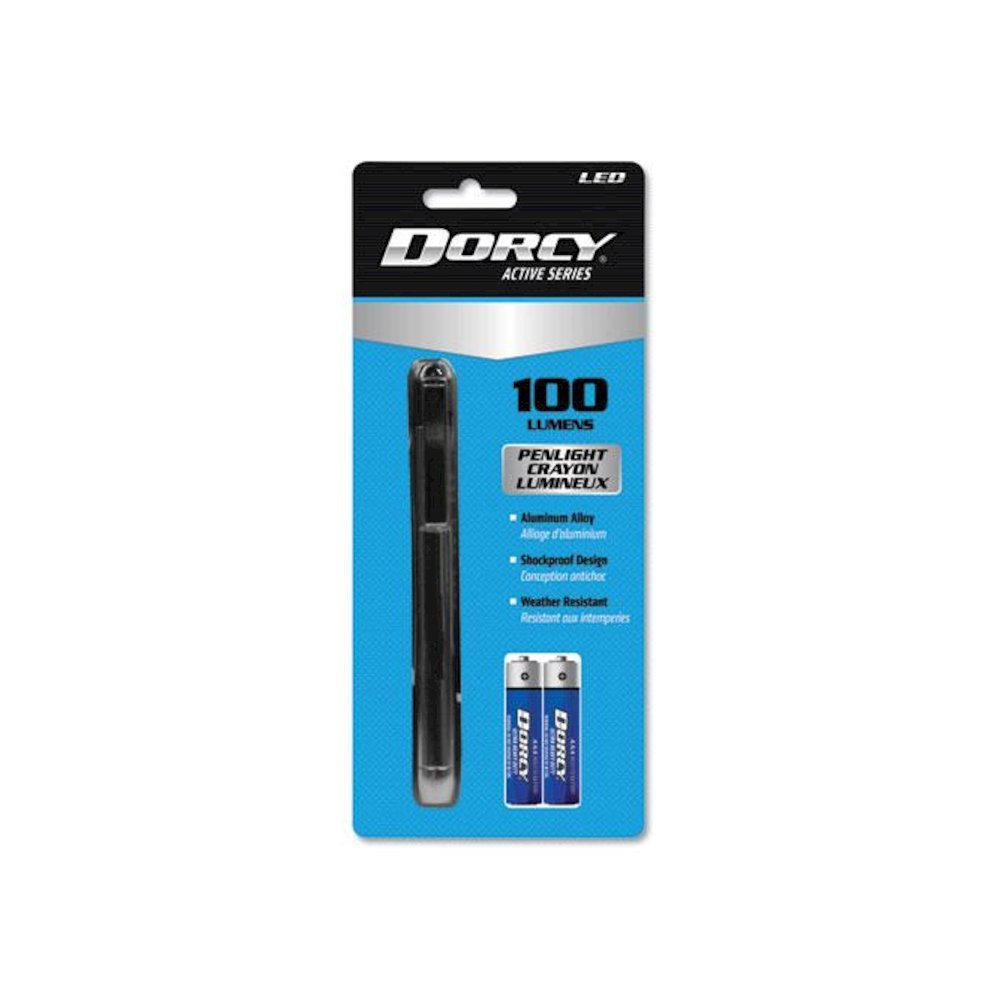 100 Lumen LED Penlight, 2 AAA Batteries (Included), Silver. Picture 2