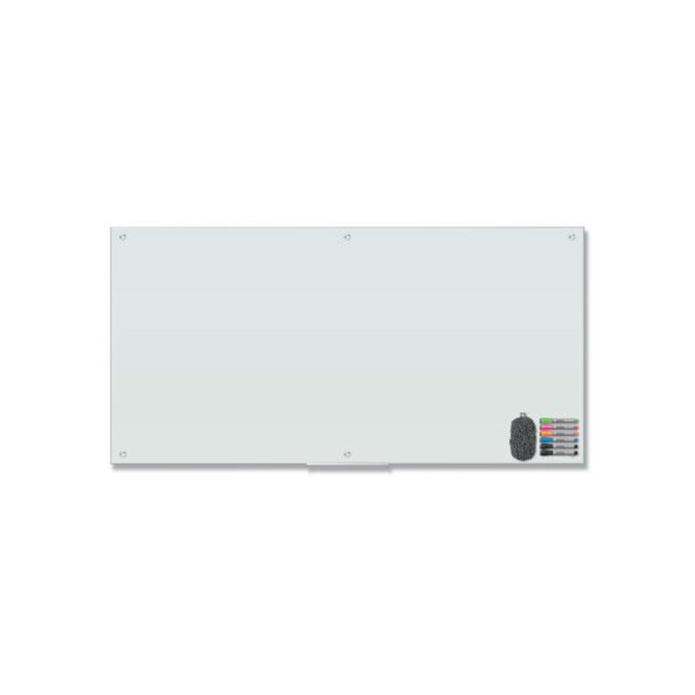 Magnetic Glass Dry Erase Board Value Pack, 70" x 35", Frosted White Surface. Picture 1