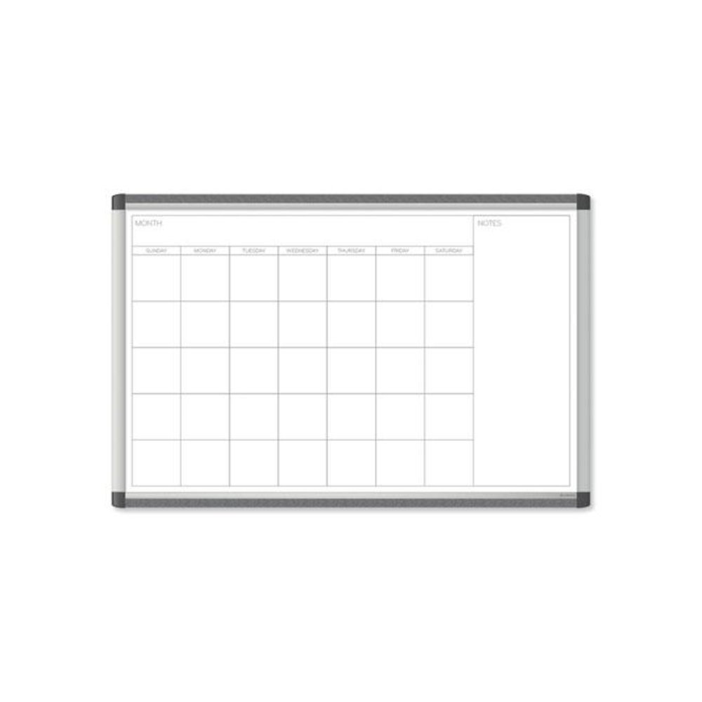 PINIT Magnetic Dry Erase Calendar, Monthly Planning/Scheduling, 36 x 24 (Actual Size: 35 x 23), White Surface, Aluminum Frame. Picture 1