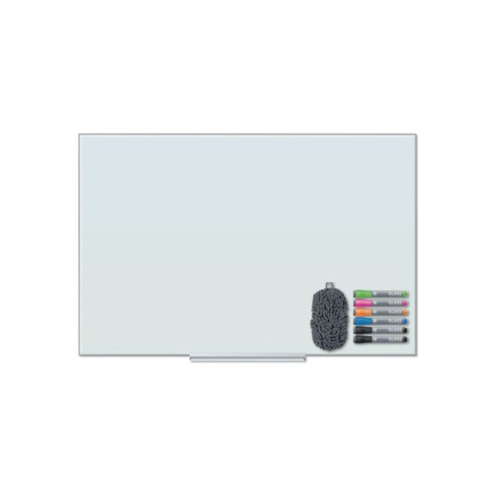 Floating Glass Dry Erase Board, 48" x 36" (Actual Size: 47" x 35"), White Surface. Picture 1