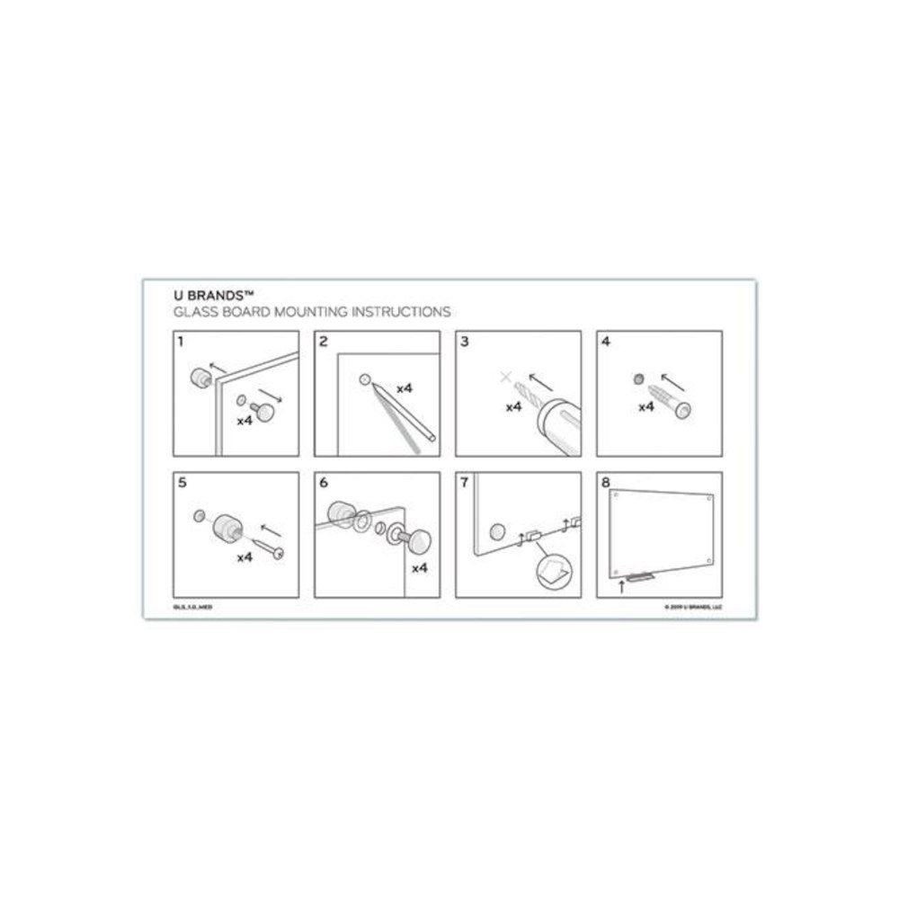 Magnetic Glass Dry Erase Board Value Pack, 72" x 48" (Actual Size: 70" x 47"), Frosted White Surface. Picture 6