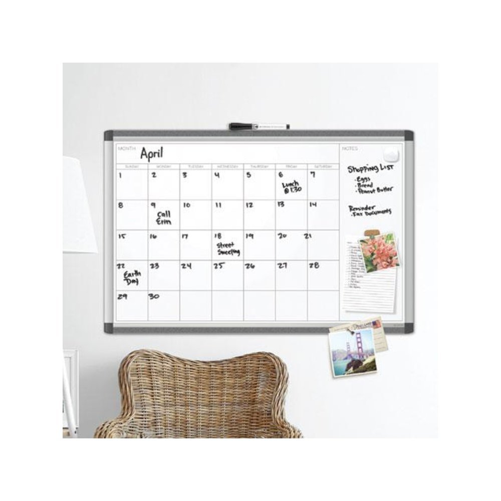 PINIT Magnetic Dry Erase Calendar, Monthly Planning/Scheduling, 36 x 36 (Actual Size: 35 x 35), White Surface, Aluminum Frame. Picture 6